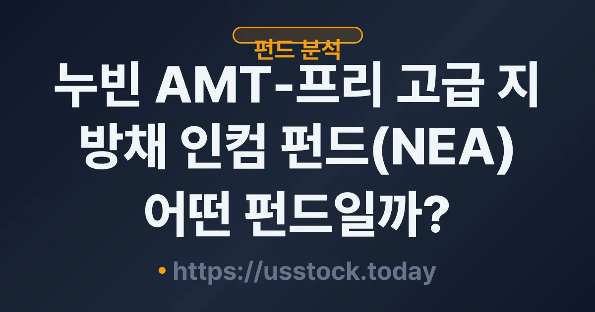 누빈 AMT-프리 고급 지방채 인컴 펀드(NEA) 어떤 펀드일까? - 분배율·NAV·운용전략·관련 상품 총정리