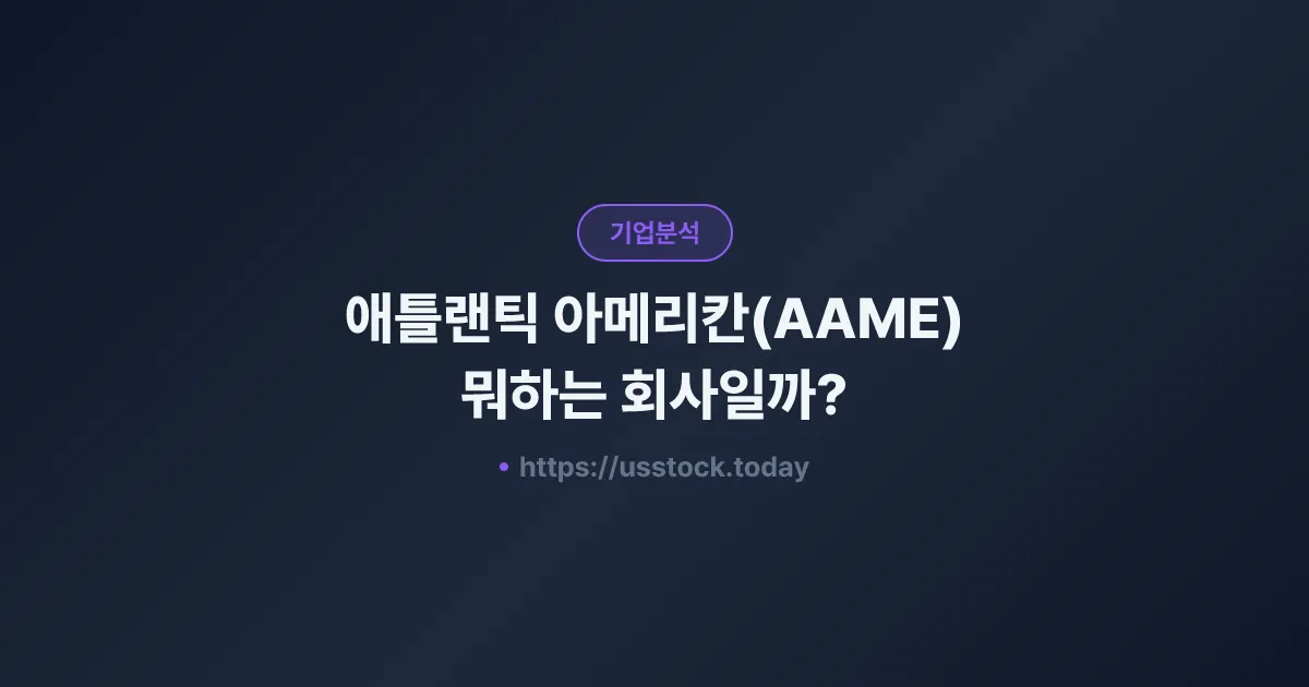 애틀랜틱 아메리칸(AAME) 뭐하는 회사일까? - 주가 전망·실적·시총·관련주·본사 총정리