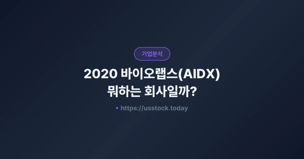 2020 바이오랩스(AIDX) 뭐하는 회사일까? - 주가 전망·실적·시총·관련주·본사 총정리