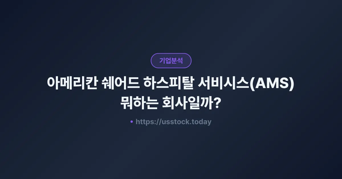 아메리칸 쉐어드 하스피탈 서비시스(AMS) 뭐하는 회사일까? - 주가 전망·실적·시총·관련주·본사 총정리