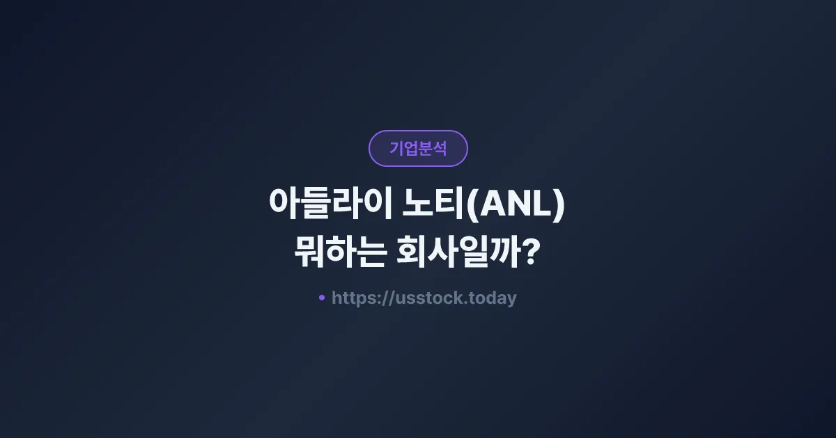 아들라이 노티(ANL) 뭐하는 회사일까? - 주가 전망·실적·시총·관련주·본사 총정리