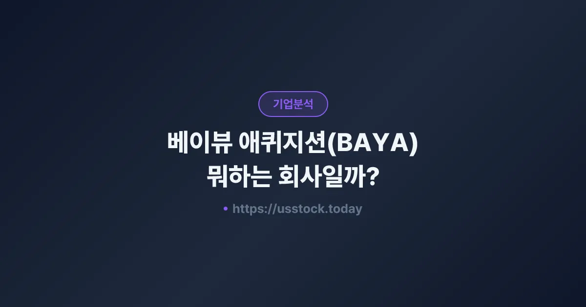 베이뷰 애퀴지션(BAYA) 뭐하는 회사일까? - SPAC 합병 전망·시총·관련주 총정리