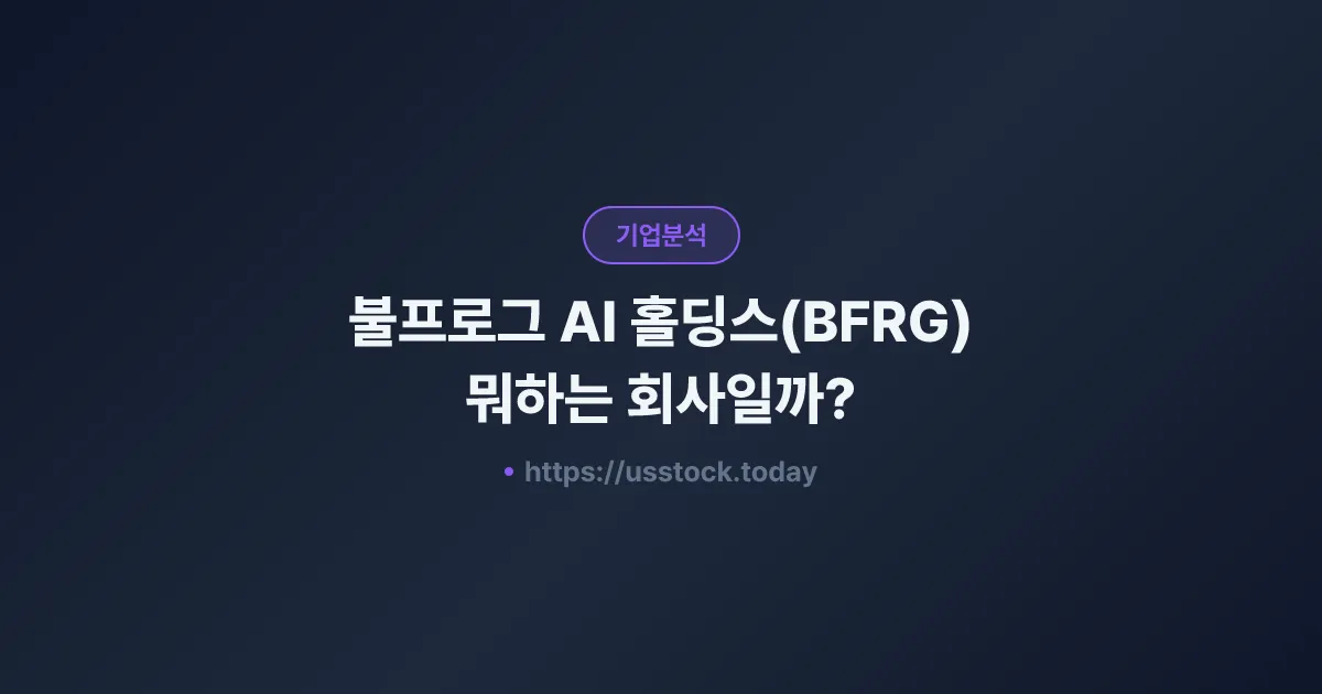 불프로그 AI 홀딩스(BFRG) 뭐하는 회사일까? - 주가 전망·실적·시총·관련주·본사 총정리