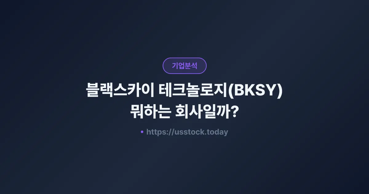 블랙스카이 테크놀로지(BKSY) 뭐하는 회사일까? - 주가 전망·실적·시총·관련주·본사 총정리