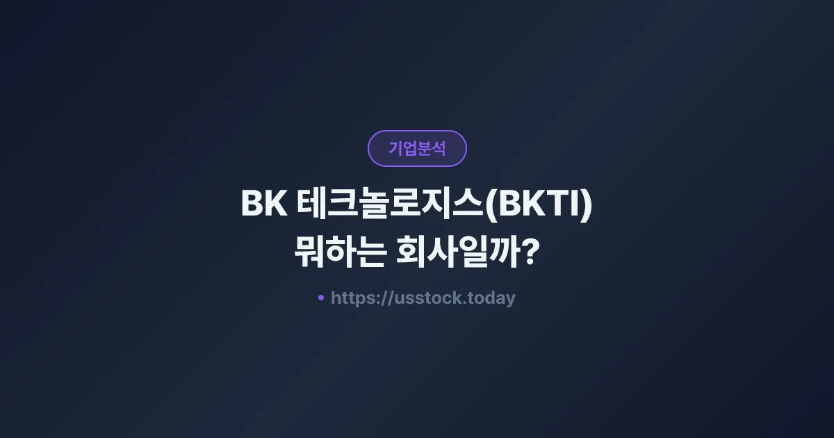 BK 테크놀로지스(BKTI) 뭐하는 회사일까? - 주가 전망·실적·시총·관련주·본사 총정리
