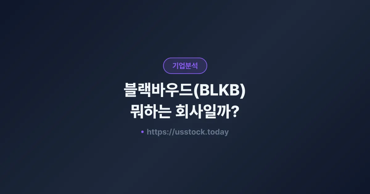 블랙바우드(BLKB) 뭐하는 회사일까? - 주가 전망·실적·시총·관련주·본사 총정리