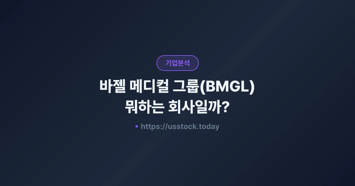 바젤 메디컬 그룹(BMGL) 뭐하는 회사일까? - 주가 전망·실적·시총·관련주·본사 총정리