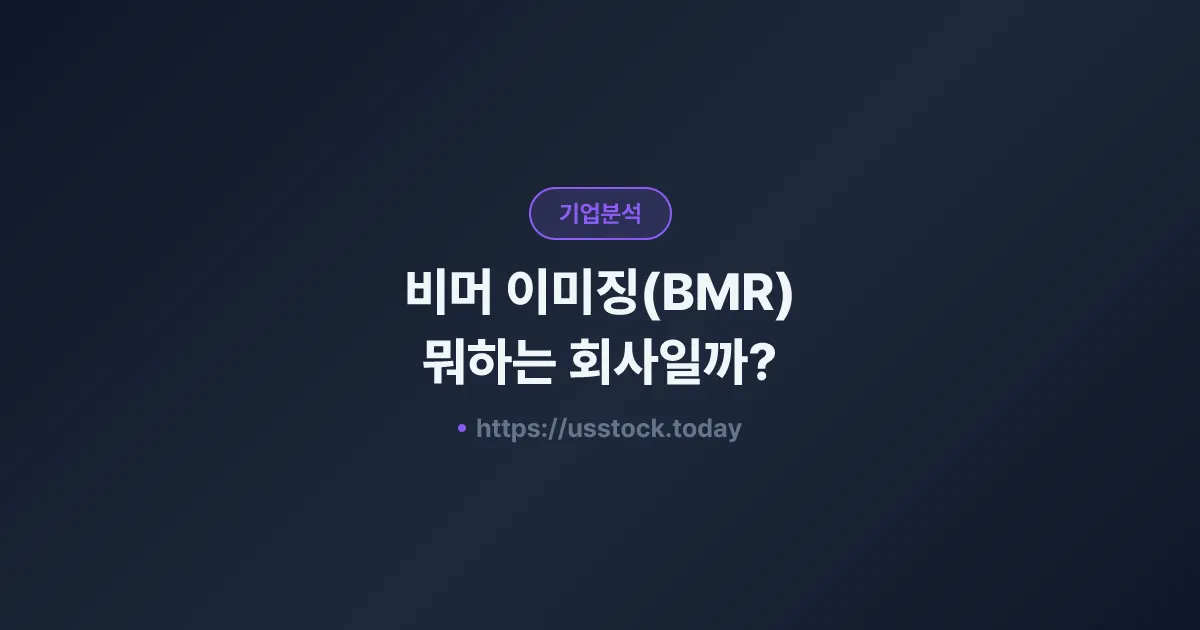 비머 이미징(BMR) 뭐하는 회사일까? - 주가 전망·실적·시총·관련주·본사 총정리