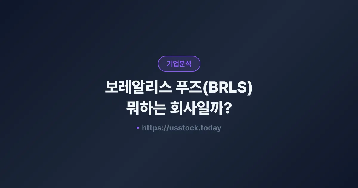보레알리스 푸즈(BRLS) 뭐하는 회사일까? - 주가 전망·실적·시총·관련주·본사 총정리
