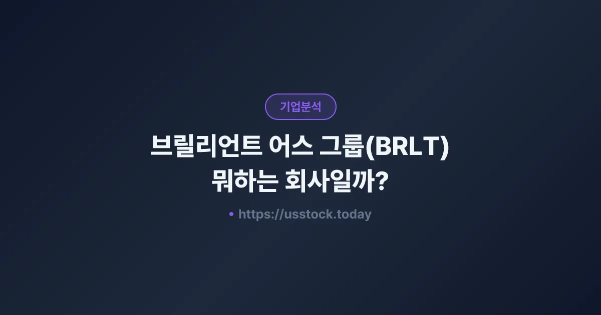 브릴리언트 어스 그룹(BRLT) 뭐하는 회사일까? - 주가 전망·실적·시총·관련주·본사 총정리