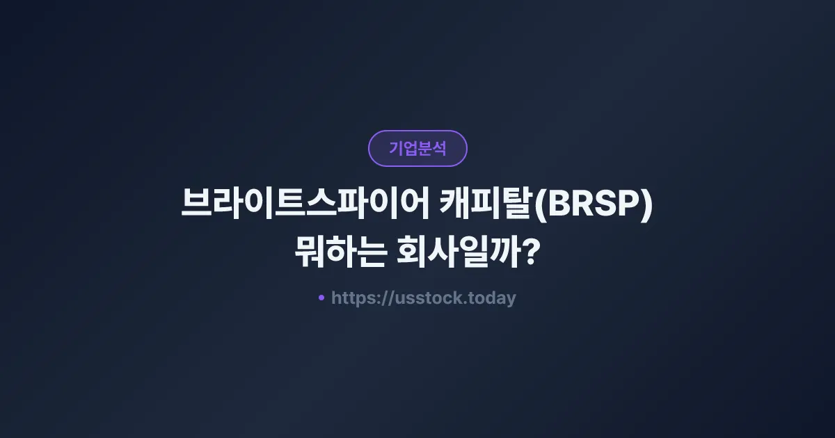 브라이트스파이어 캐피탈(BRSP) 뭐하는 회사일까? - 주가 전망·실적·시총·관련주·본사 총정리