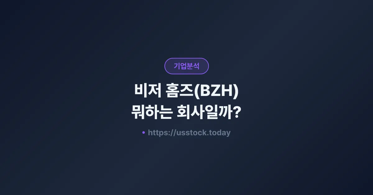 비저 홈즈(BZH) 뭐하는 회사일까? - 주가 전망·실적·시총·관련주·본사 총정리