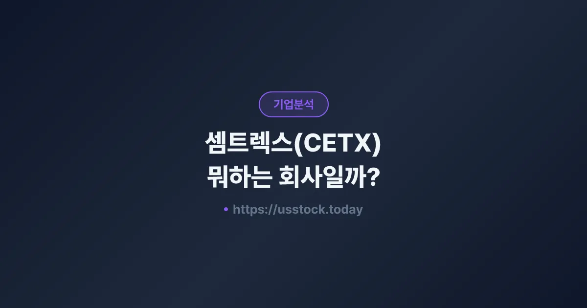 셈트렉스(CETX) 뭐하는 회사일까? - 주가 전망·실적·시총·관련주·본사 총정리