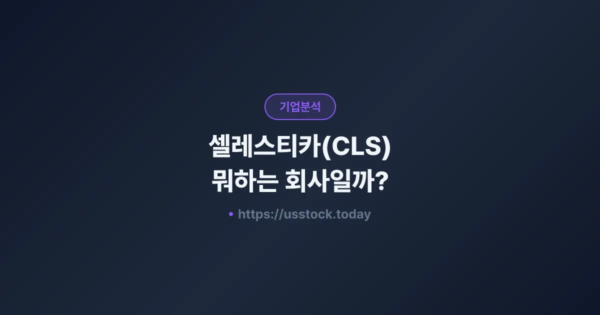 셀레스티카(CLS) 뭐하는 회사일까? - 주가 전망·실적·시총·관련주·본사 총정리
