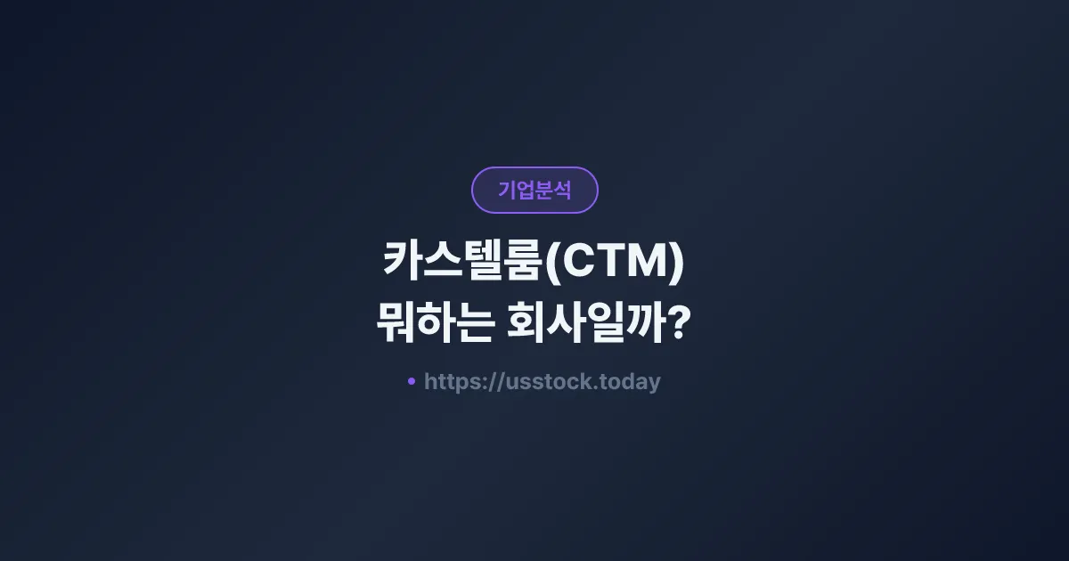 카스텔룸(CTM) 뭐하는 회사일까? - 주가 전망·실적·시총·관련주·본사 총정리