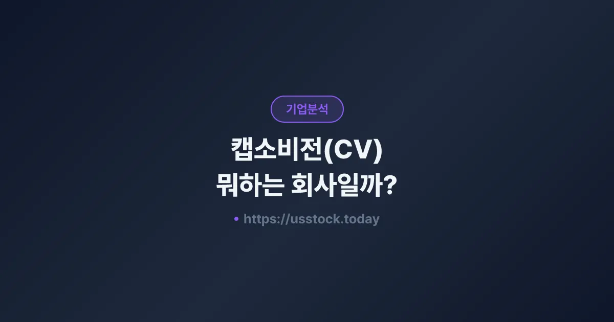캡소비전(CV) 뭐하는 회사일까? - 주가 전망·실적·시총·관련주·본사 총정리