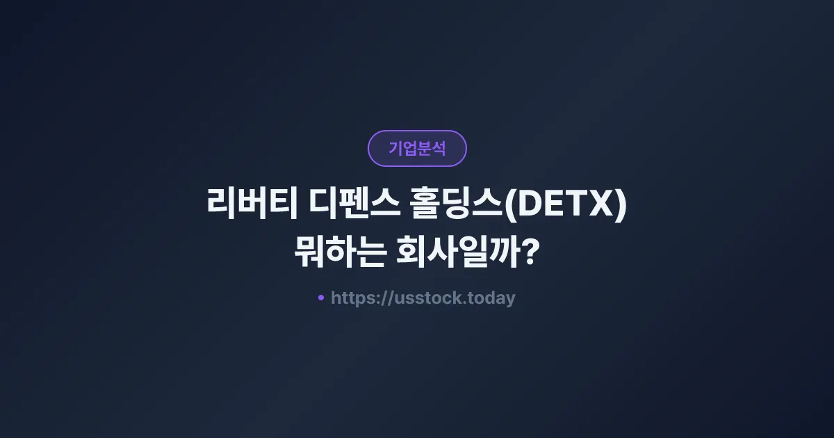 리버티 디펜스 홀딩스(DETX) 뭐하는 회사일까? - 주가 전망·실적·시총·관련주·본사 총정리