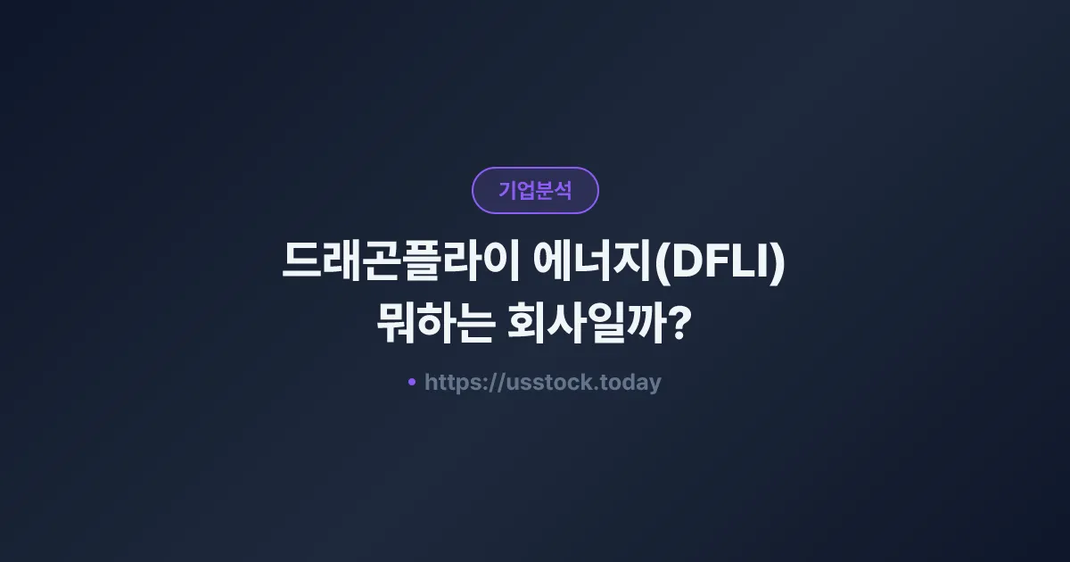 드래곤플라이 에너지(DFLI) 뭐하는 회사일까? - 주가 전망·실적·시총·관련주·본사 총정리