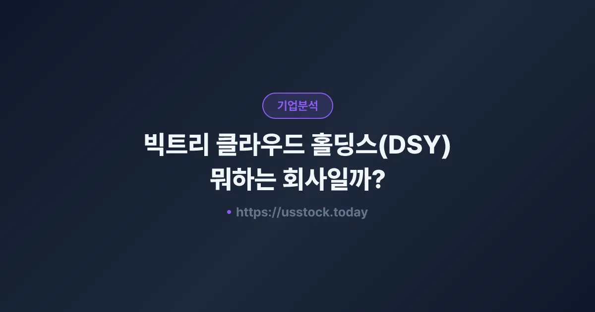 빅트리 클라우드 홀딩스(DSY) 뭐하는 회사일까? - 주가 전망·실적·시총·관련주·본사 총정리