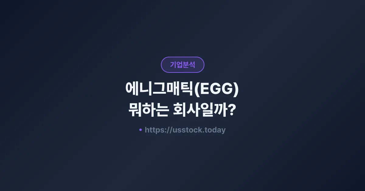 에니그매틱(EGG) 뭐하는 회사일까? - 주가 전망·실적·시총·관련주·본사 총정리