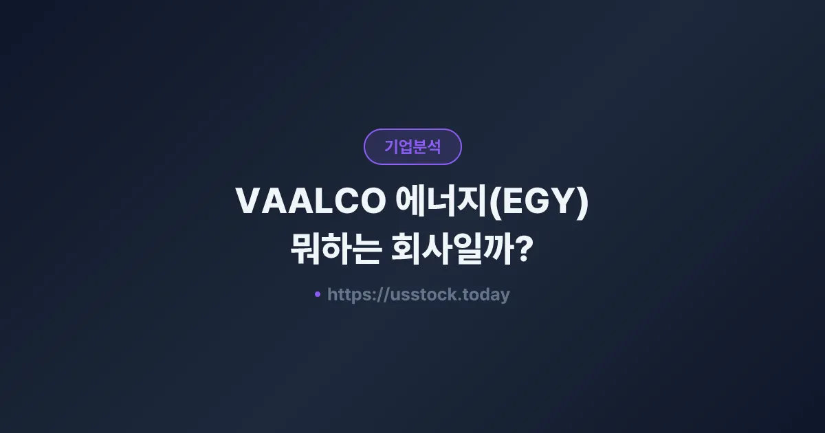 VAALCO 에너지(EGY) 뭐하는 회사일까? - 주가 전망·실적·시총·관련주·본사 총정리