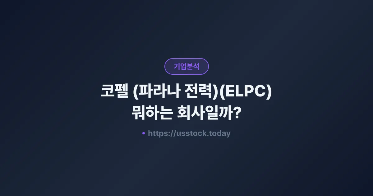 코펠 (파라나 전력)(ELPC) 뭐하는 회사일까? - 주가 전망·실적·시총·관련주·본사 총정리