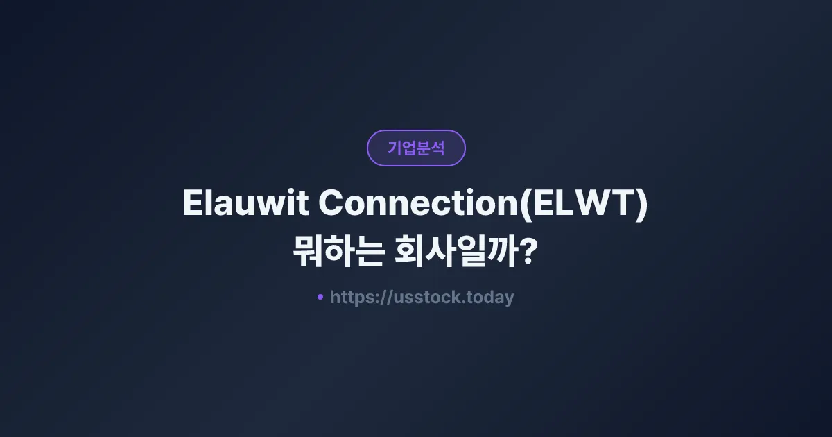 Elauwit Connection(ELWT) 뭐하는 회사일까? - 주가 전망·실적·시총·관련주·본사 총정리