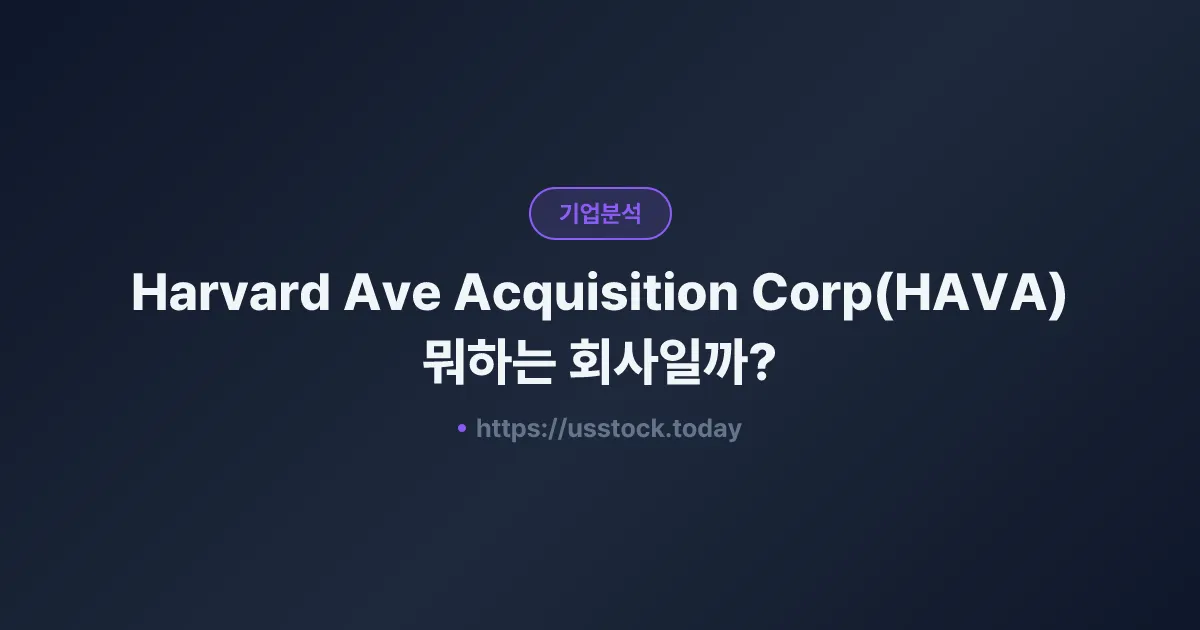Harvard Ave Acquisition Corp(HAVA) 뭐하는 회사일까? - 주가 전망·실적·시총·관련주·본사 총정리