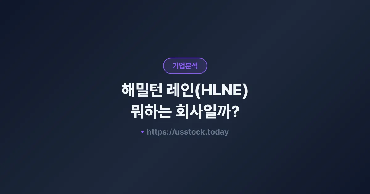 해밀턴 레인(HLNE) 뭐하는 회사일까? - 주가 전망·실적·시총·관련주·본사 총정리