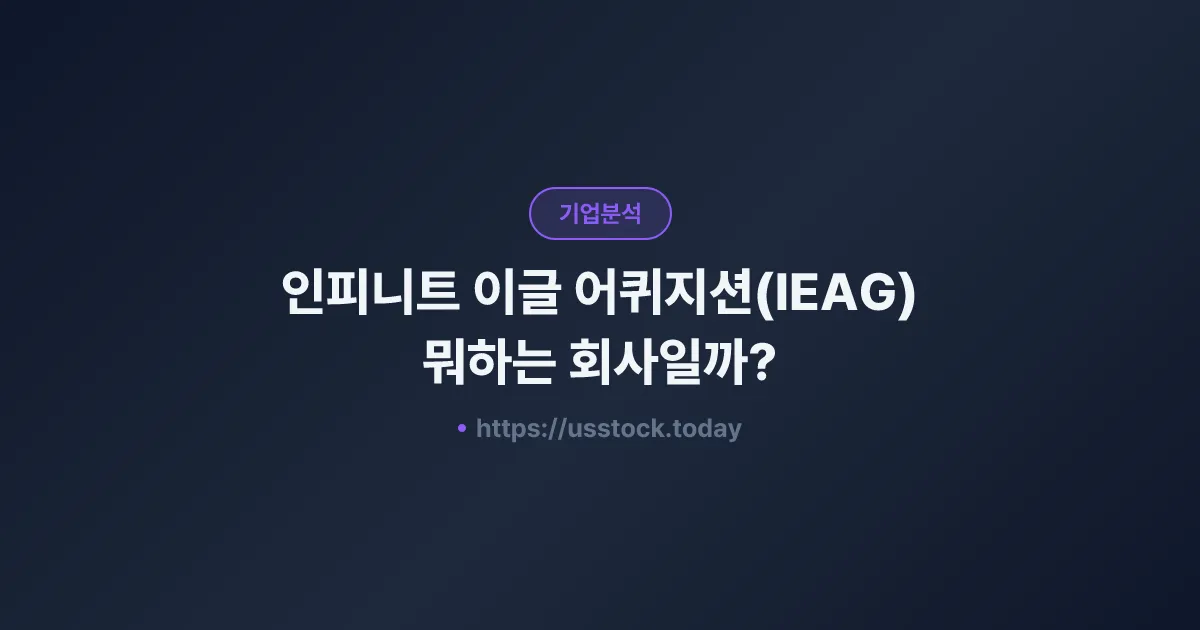 인피니트 이글 어퀴지션(IEAG) 뭐하는 회사일까? - SPAC 합병 전망·시총·관련주 총정리