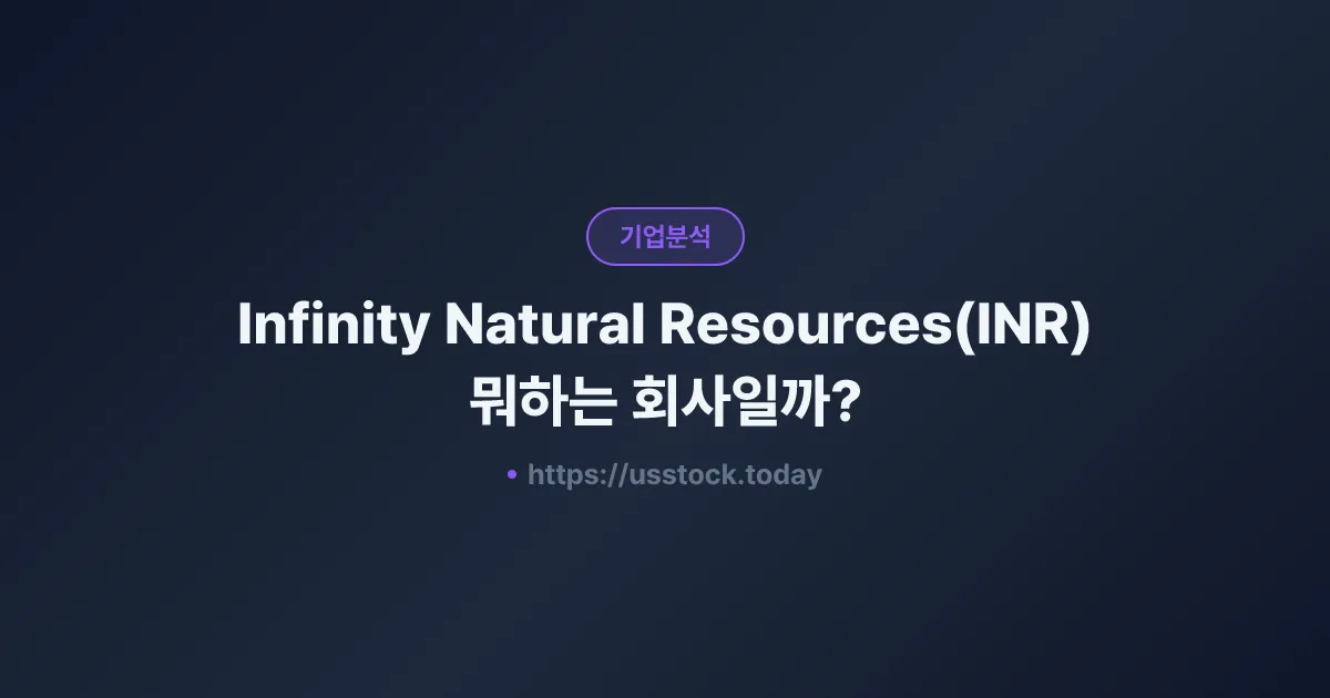 Infinity Natural Resources(INR) 뭐하는 회사일까? - 주가 전망·실적·시총·관련주·본사 총정리