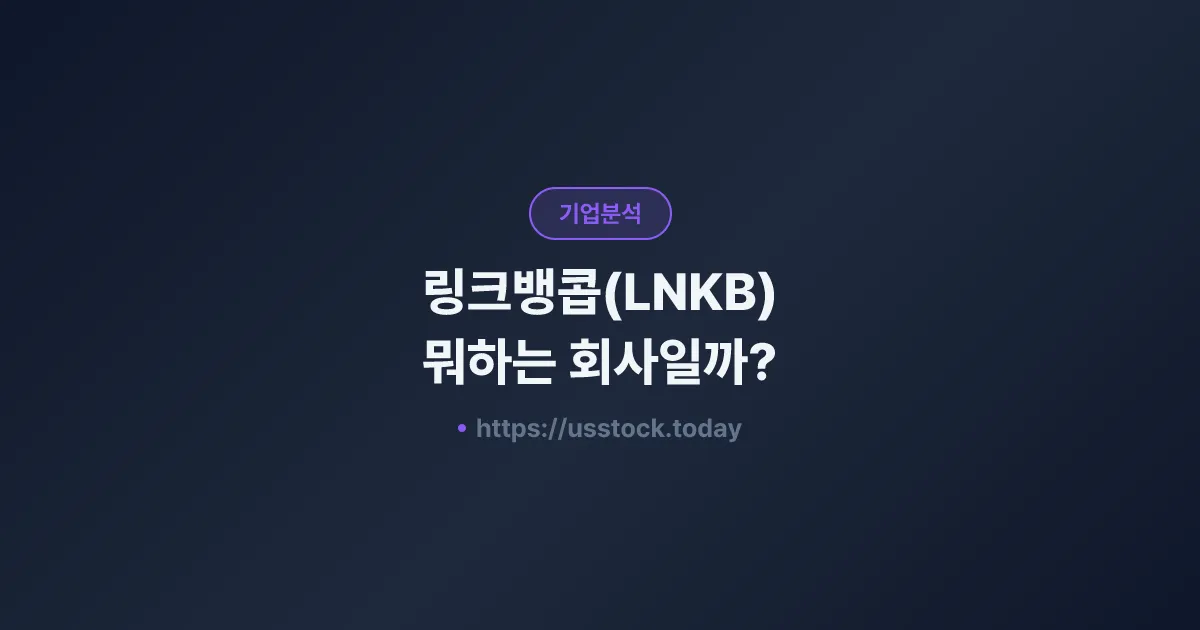 링크뱅콥(LNKB) 뭐하는 회사일까? - 주가 전망·실적·시총·관련주·본사 총정리