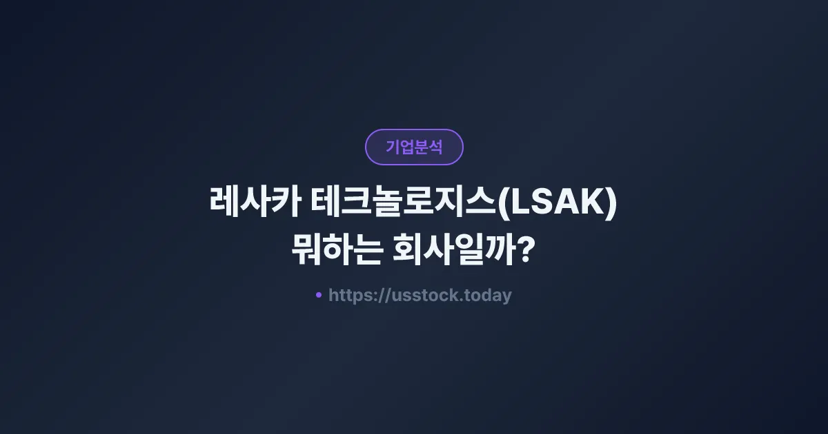 레사카 테크놀로지스(LSAK) 뭐하는 회사일까? - 주가 전망·실적·시총·관련주·본사 총정리