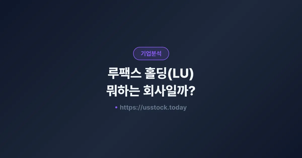 루팩스 홀딩(LU) 뭐하는 회사일까? - 주가 전망·실적·시총·관련주·본사 총정리