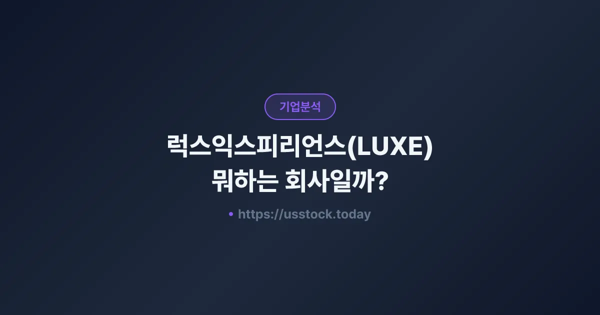 럭스익스피리언스(LUXE) 뭐하는 회사일까? - 주가 전망·실적·시총·관련주·본사 총정리