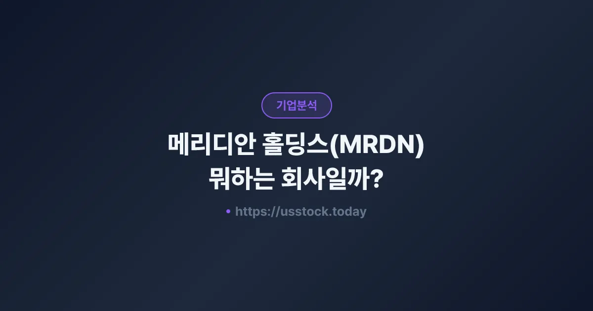 메리디안 홀딩스(MRDN) 뭐하는 회사일까? - 주가 전망·실적·시총·관련주·본사 총정리