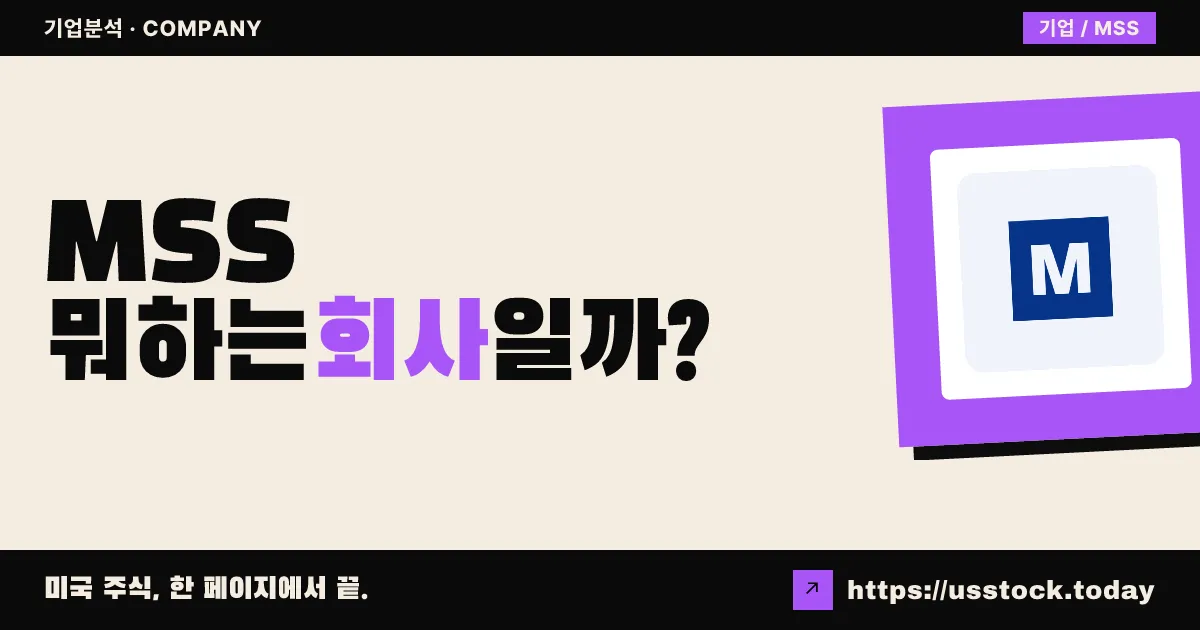 메종 솔루션스(MSS) 뭐하는 회사일까? - 주가 전망·실적·시총·관련주·본사 총정리