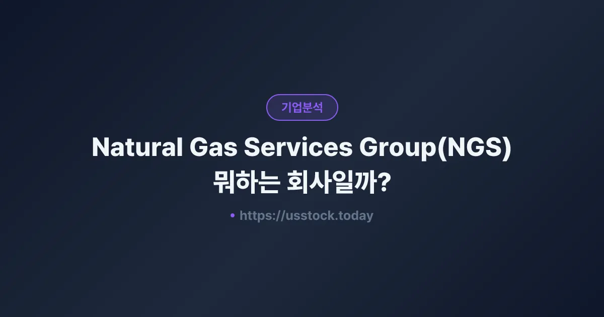 Natural Gas Services Group(NGS) 뭐하는 회사일까? - 주가 전망·실적·시총·관련주·본사 총정리