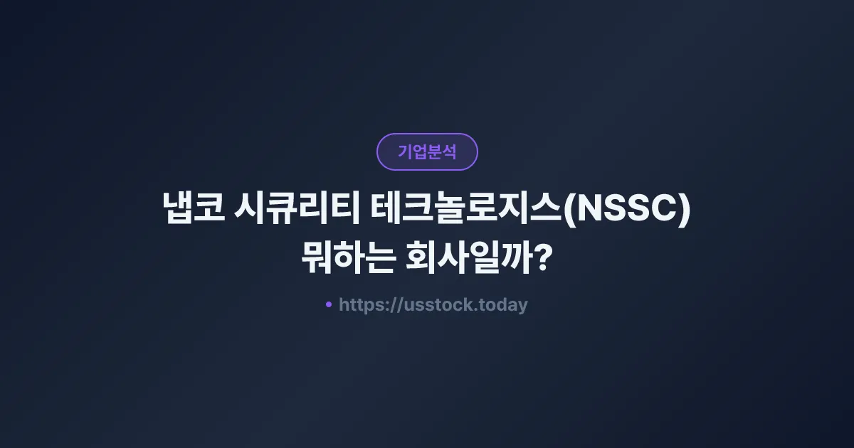 냅코 시큐리티 테크놀로지스(NSSC) 뭐하는 회사일까? - 주가 전망·실적·시총·관련주·본사 총정리