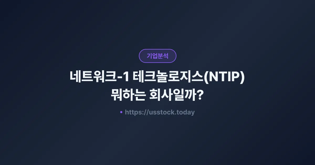 네트워크-1 테크놀로지스(NTIP) 뭐하는 회사일까? - 주가 전망·실적·시총·관련주·본사 총정리
