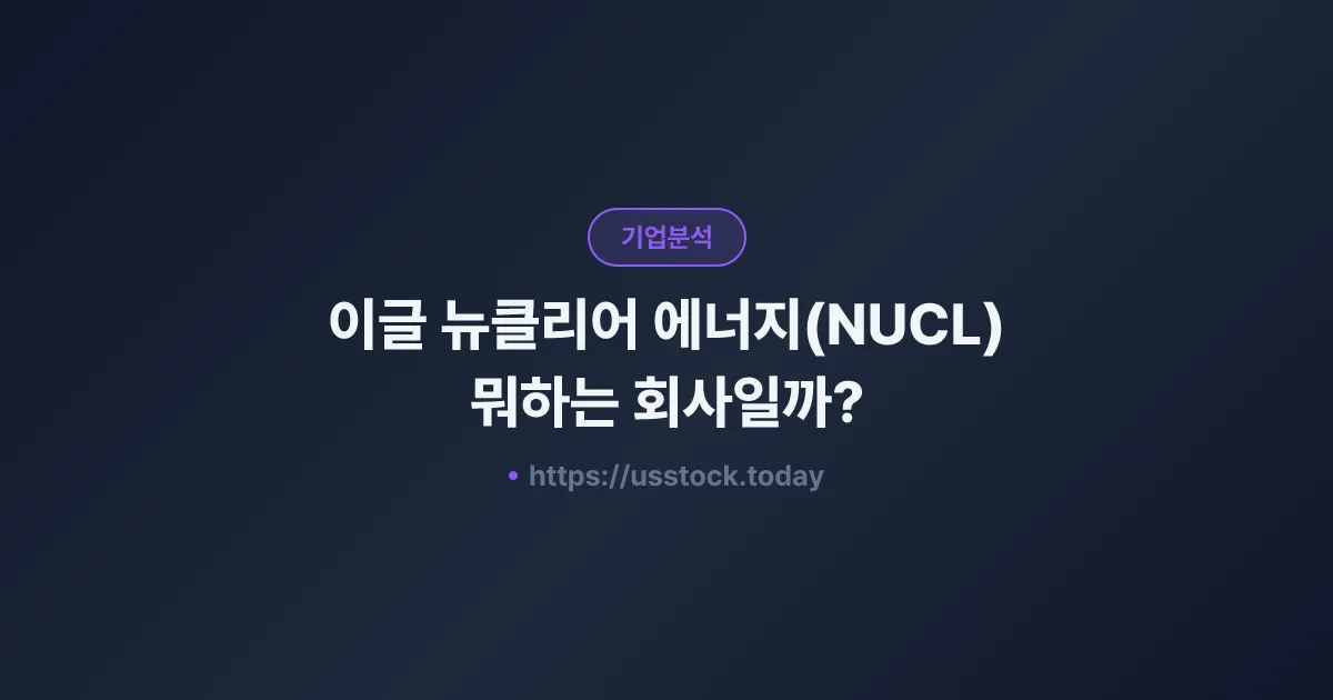 이글 뉴클리어 에너지(NUCL) 뭐하는 회사일까? - 주가 전망·실적·시총·관련주·본사 총정리