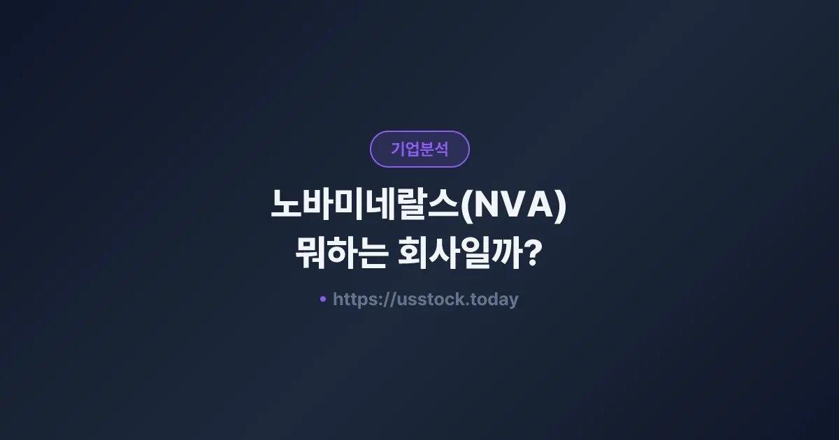 노바미네랄스(NVA) 뭐하는 회사일까? - 주가 전망·실적·시총·관련주·본사 총정리