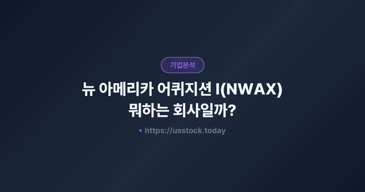 뉴 아메리카 어퀴지션 I(NWAX) 뭐하는 회사일까? - SPAC 합병 전망·시총·관련주 총정리