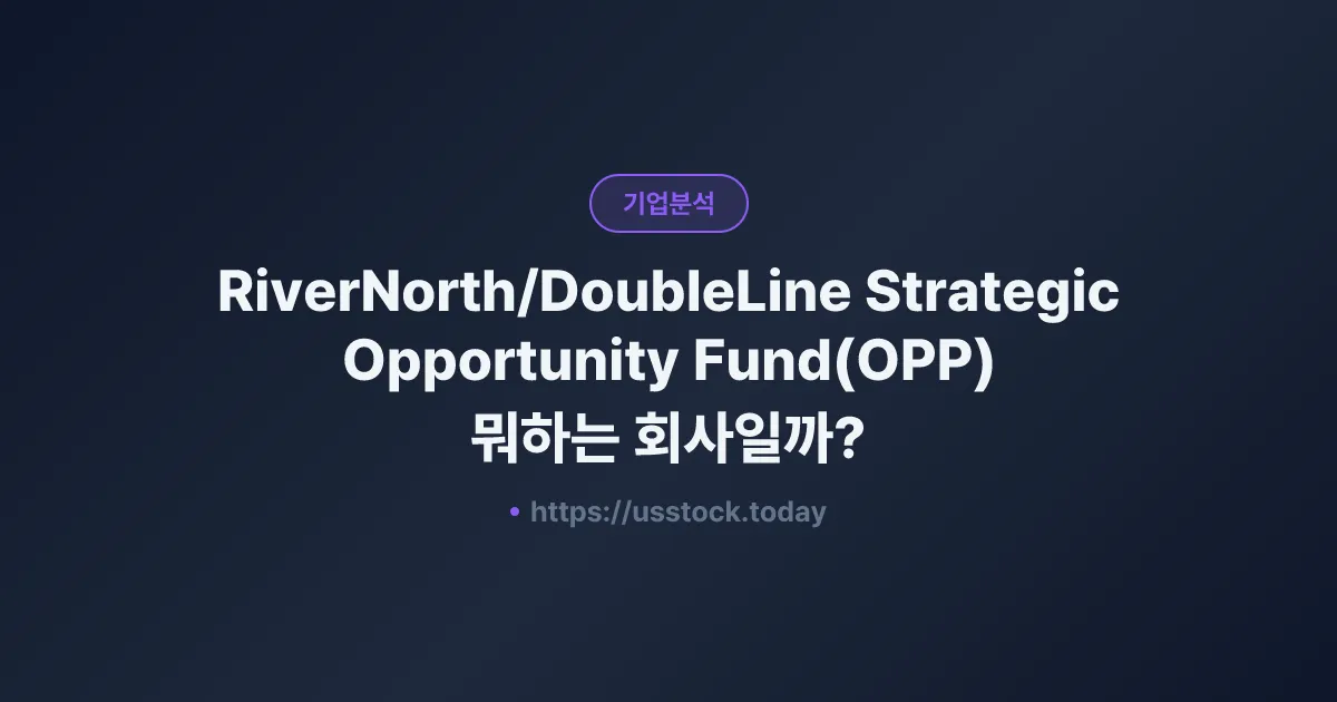 RiverNorth/DoubleLine Strategic Opportunity Fund(OPP) 뭐하는 회사일까? - 주가 전망·실적·시총·관련주·본사 총정리