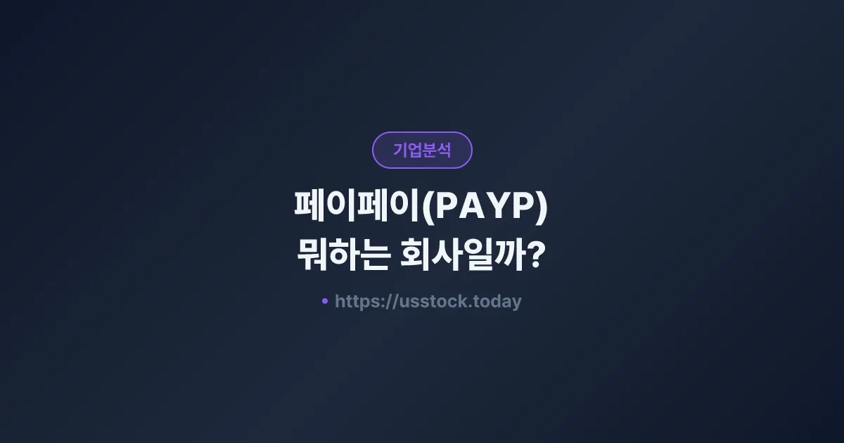 페이페이(PAYP) 뭐하는 회사일까? - 주가 전망·실적·시총·관련주·본사 총정리