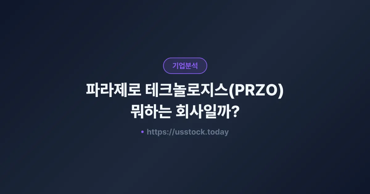 파라제로 테크놀로지스(PRZO) 뭐하는 회사일까? - 주가 전망·실적·시총·관련주·본사 총정리