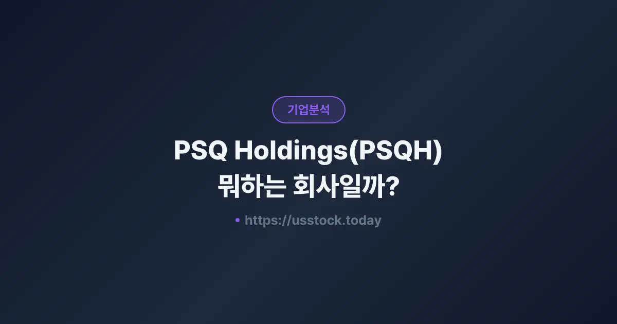PSQ Holdings(PSQH) 뭐하는 회사일까? - 주가 전망·실적·시총·관련주·본사 총정리