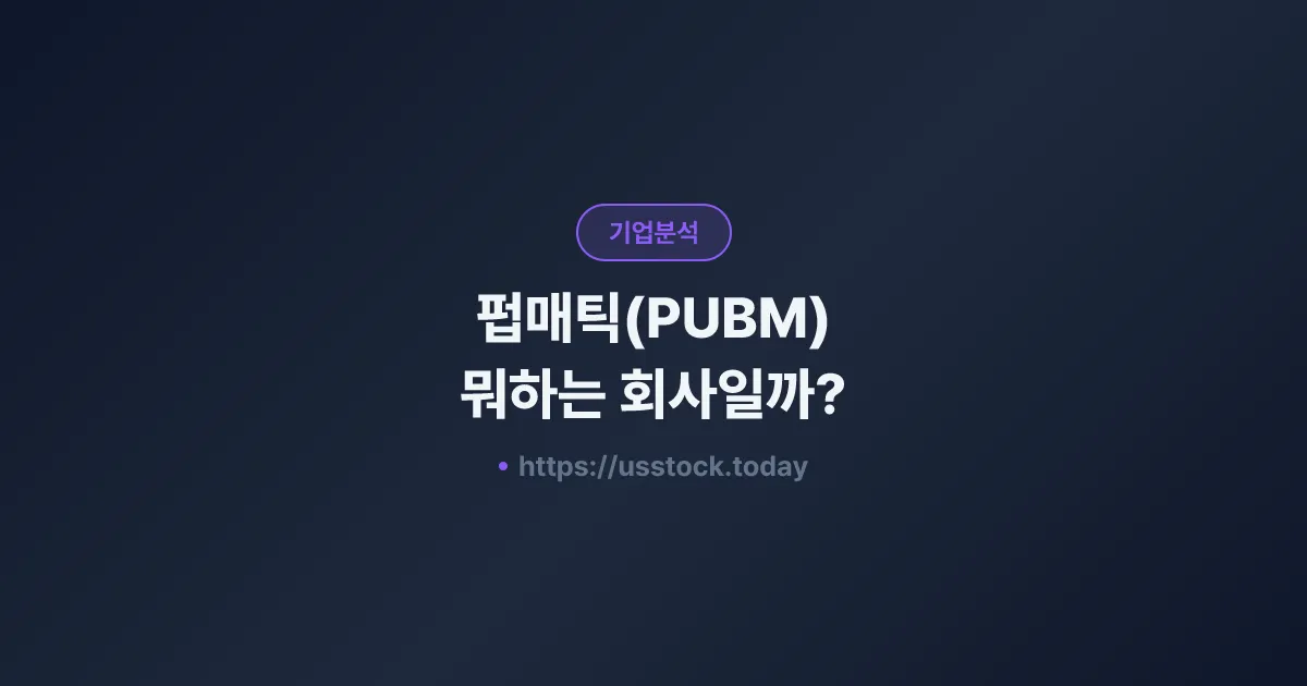 펍매틱(PUBM) 뭐하는 회사일까? - 주가 전망·실적·시총·관련주·본사 총정리