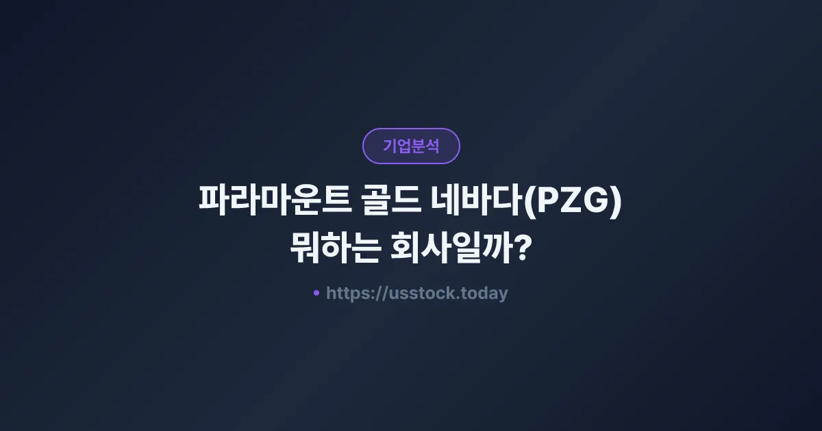 파라마운트 골드 네바다(PZG) 뭐하는 회사일까? - 주가 전망·실적·시총·관련주·본사 총정리
