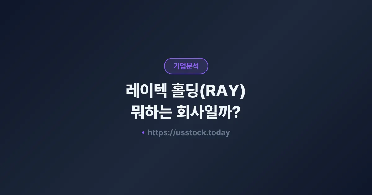 레이텍 홀딩(RAY) 뭐하는 회사일까? - 주가 전망·실적·시총·관련주·본사 총정리